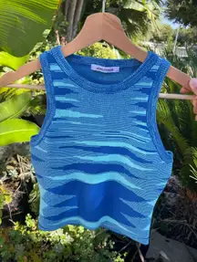 Blue Knit Tank Top