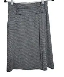 Tranquility By Colorado Clothing Co Skirt Womens Size S Gray Stripe Ruched Waist