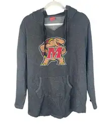 Women’s Fit University of Maryland Dark Gray Pullover V-Neck Hoodie Size Large