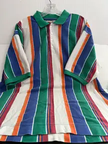 Vintage Bugle Boy Co Striped Polo Shirt 