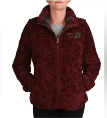 Pendleton Women’s Red Fuzzy Zip Up Sherpa Jacket size XL