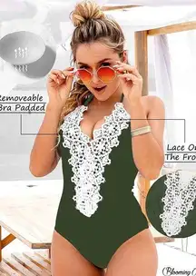 Ladies Swimsuit Lace Tummy Control.