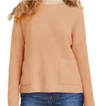 Madewell tan crewneck patch pocket sweater large