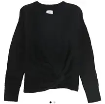 Offline By Aerie Black Solid Long Sleeve Crew Neck Sweater Size XSmall