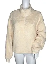 Love Tree Shirt Womens Large Cream Ivory Fleece Sweatshirt‎ Neutral Minimalist