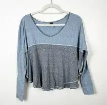 Free People  We the Free Blue Gray Cloud Nine Drapey Long Sleeve Top Size XS