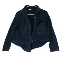 BDG Urban Outfitters Cropped High Low Black Denim Jacket Size XS