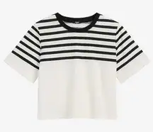 Express Striped Crew Neck Short Sleeve Boyfriend Tee
