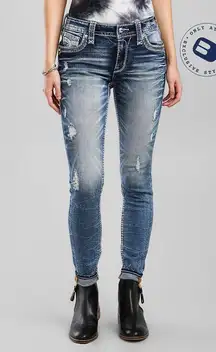 Rock Revival Beet Red Mid-Rise Skinny Stretch Jean