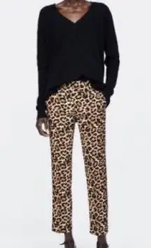 Zara Gray Leopard Print Pants Sz. M