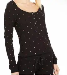 Black Heart Print Women's Shirt and Scrunchie