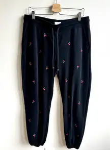 Lou & Grey Embroidered Cherry Sweatpants Sz L