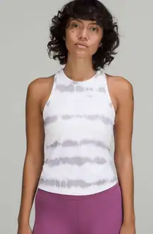 Lululemon Align Waist-Length Racerback Tank Top No Size White Transverse Lilac