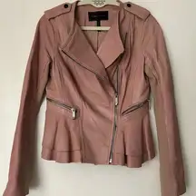 BCBG Blush colored leather jacket