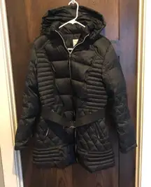 Nautical black puffer jacket - long sleeve - large