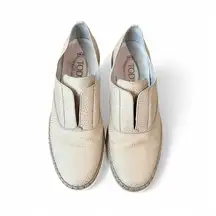 Tod's Beige Leather Francesina Espadrilles Slip On Sneakers Metallic Raffia 39.5