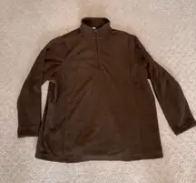 Lands’ End Brown Quarter-Zip Fleece Pullover Size 1X
