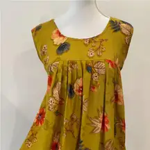 Vintage Handmade Dress Medium Fall Boho Cottage Dress Leaves Grandmacore leaf