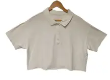 NWT Offline by Aerie Cropped Polo Shirt‎ Distressed Tennis Core Vacation Size M