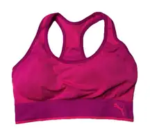 Puma  Performance Sports Bra Pink Purple Keyhole Back w Removable Pads Sz Medium