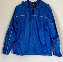 i5 Apparel Hooded Blue Jacket Windbreaker - Size Medium