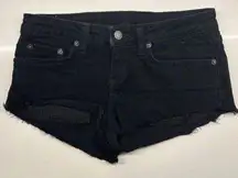 Low Rise Black Denim Shorts