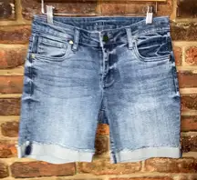 Kut From The Kloth Blue Denim Cuffed Boyfriend Jean Shorts Women's Size 2