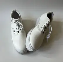 Cute To The Core Women Platform White Sneakers Size 8