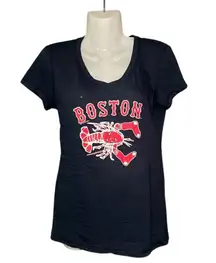 Boston Red Sox Soft as a Grape Women's Sz Small V-Neck Short Sleeve Stretch
