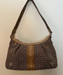 Brighton Signature B‎ and Hearts Classic Brown Hobo with Braided Shoulder Strap