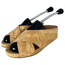Gentle Souls Kenneth Cole Gisele X-Band Slides Wedge Cork Women's Size 7.5