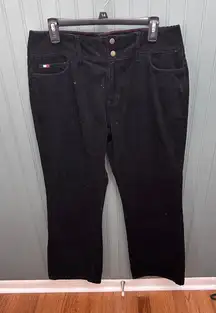 Tommy Hilfiger Jeans Black Corduroy Hipster Bootcut Women's Size 12 Pants