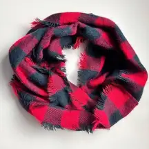 Charlotte Russe Red and Black Buffalo  Plaid  Infinity Scarf