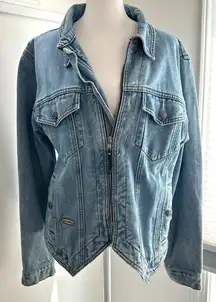 Harley Davidson Vintage 1990s Jean Jacket Women's Medium Wings Patchwork