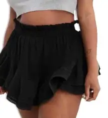 AERIE Rock n’ Ruffle Skort Black Skirt Ruffles Built in Shorts High Rise Medium