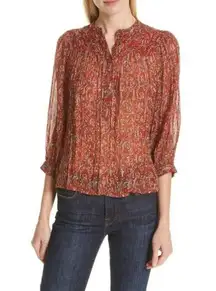 EUC BA&SH Colline Boho Metallic Paisley Terracotta Tops Size Medium