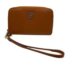 TORY BURCH Brown Zip Around Wallet