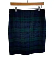 J. Crew The Pencil Skirt Tartan Plaid Wool Blend Lined Preppy Skirt Size 6