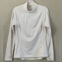 Athleta Running Wild Half Zip Womens Medium White Pullover Athletic Top