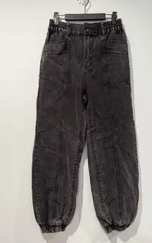 Buru Jogger Jeans Womens 25" High Rise Stretch Grunge Punk Elastic Waist Rocker