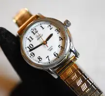 Vintage Timex Indiglo Quartz Two Tone (Silver/Gold) New Battery Working Watch