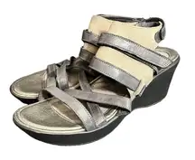 NAOT Platform Wedge Sandals 40 US 9-9.5‎ Prestige Leather Strappy Shoes