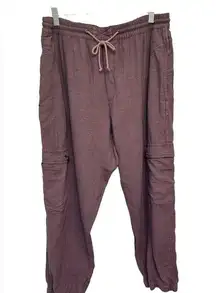 Pilcro by Anthropologie purple linen blend seamed pull on joggers