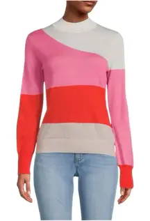Chinti & Parker Wool Cashmere Color‎ Block High Neck Sweater Soft Lightweight L