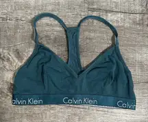 Calvin‎ Klein Motive Cotton Lightly Lined Bralette Bra Women's M Emerald Green