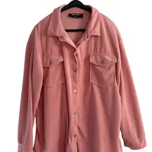 Pink Utility Jacket with Relaxed Fit and Classic Collar