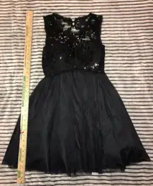 Black Sequined Lace Homecoming Dress