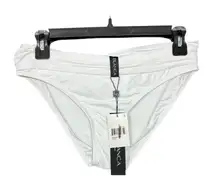 LA BLANCA Womens White Foldover Waist Bikini Bottoms Size 6 M