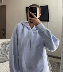 Lilac  Scuba Oversized Half-Zip Hoodie