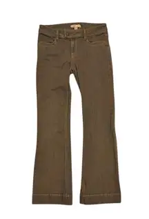 ★ Cabi Vintage Style Brown Flared Low-Rise Jeans w/ Subtle Fading ★